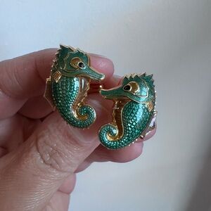 Turquoise Seahorse Vintage Cuffslinks